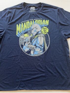 NWOT Men's Star Wars The Mandalorian Navy Graphic Tee Size 3XL (KB9)